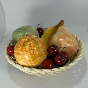 Vintage Handmade Bassano Ceramic Fruit Basket 🍎